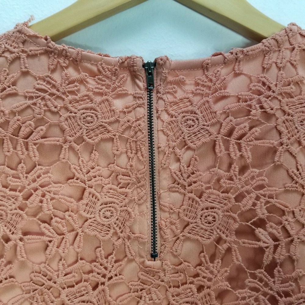 ADIVA NEW Romantic Crochet Lace Blouse Top Lined Orange Women's Size Small - Picture 8 of 12